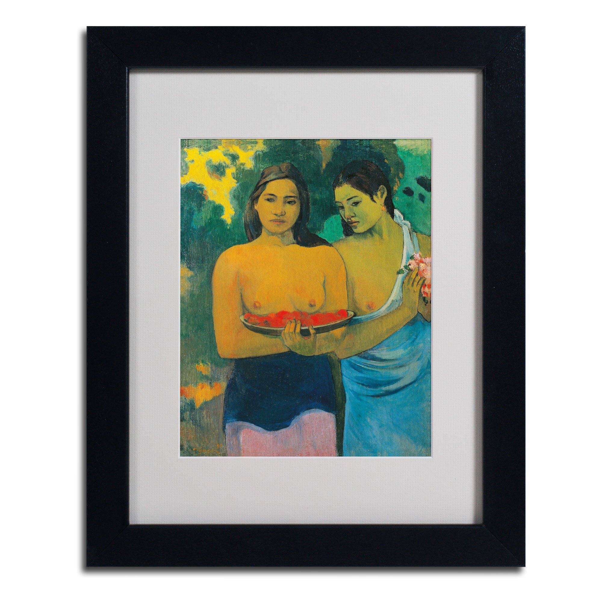 Trademark Art Two Tahitian Women 1899 By Paul Gauguin Framed Painting