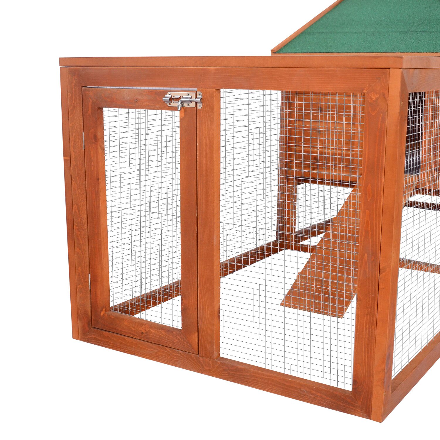 Aosom Pawhut Deluxe Wooden Rabbit Hutch Chicken Coop With Double