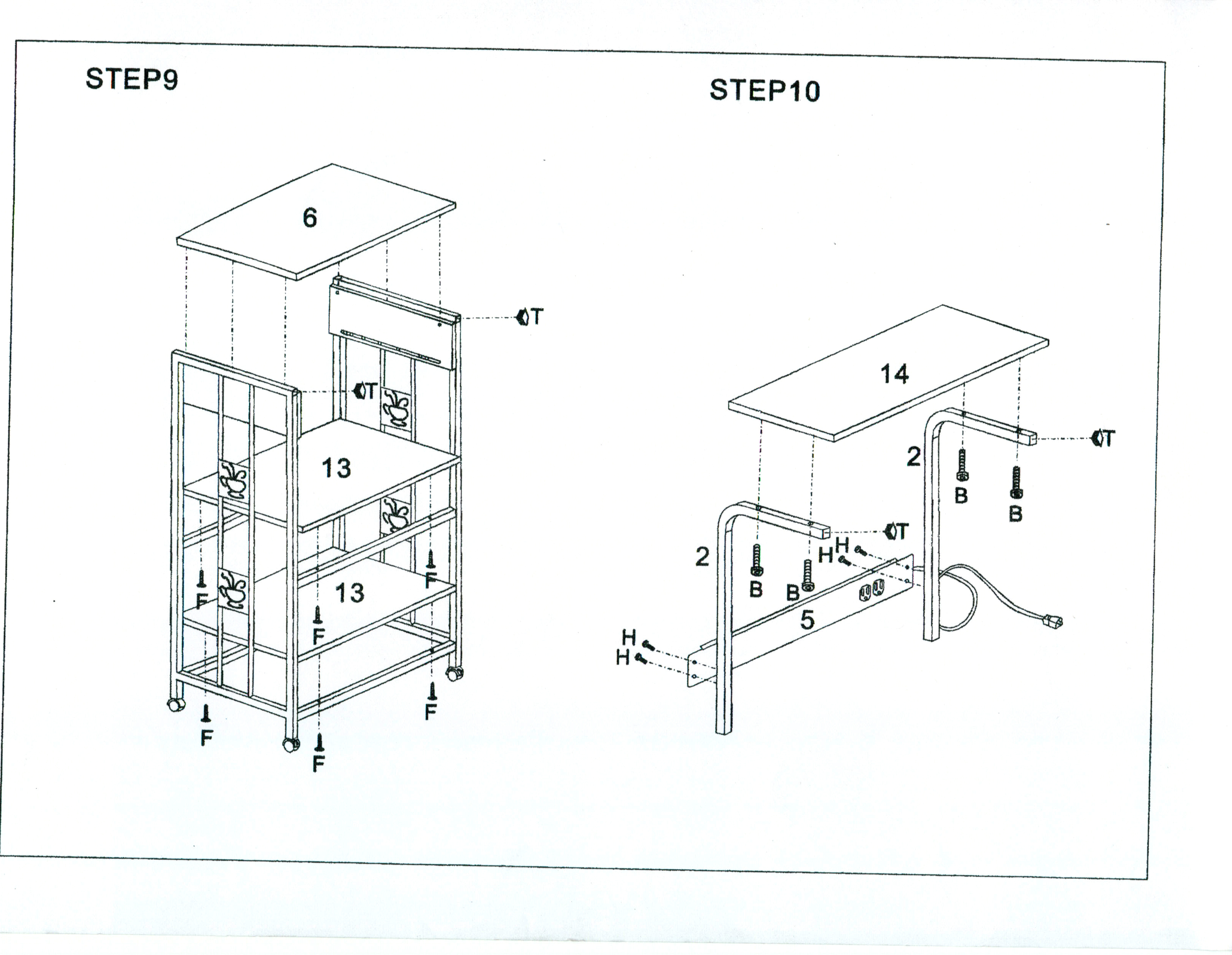 Hazelwood Home Microwave Cart with Wood Top I & Reviews Wayfair