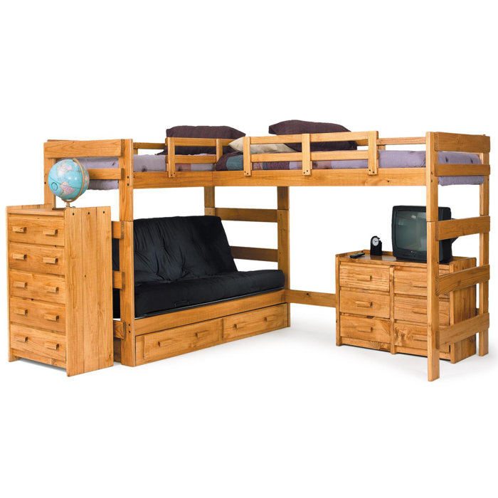 Chelsea Home L-Shaped Bunk Bed Customizable Bedr..
