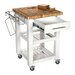 Chris And Chris Pro Chef Kitchen Cart With Butcher Block Top 