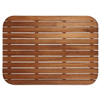 teak floor mat shower mats bath rounded corners wooden bathroom teakworks4u wayfair outdoor