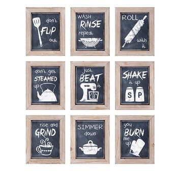 Woodland Imports 9 Piece Kitchen  Inspirations Wall  Decor  