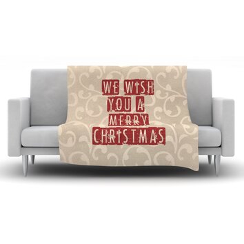 KESS InHouse We Wish You a Merry Christmas Fleece Throw Blanket | Wayfair