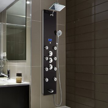 AKDY Thermostatic Tower Rainfall Shower Panel System & Reviews | Wayfair