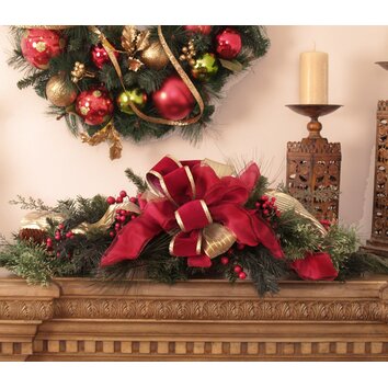 Floral Home Decor  Pine and Berry Christmas  Centerpiece 