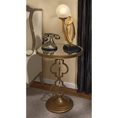 Design Toscano Film Noir Art Deco Mirrored End Table