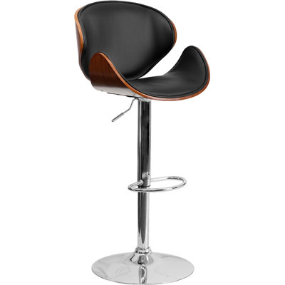Flash Furniture Walnut Bentwood Adjustable Heigh..