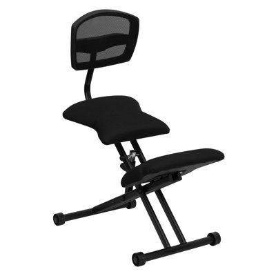Symple Stuff Ergonomic Kneeling Chair with Mesh Back and Fabric Seat