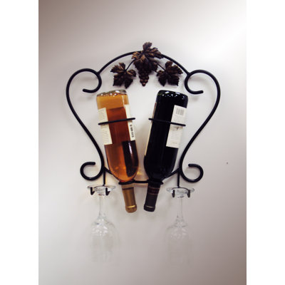 J & J Wire 2 Bottle Wall Mounted Wine Rack