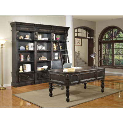 Parker House Furniture Grand Manor Palazzo 5 Piece Writing Desk and Bookcase