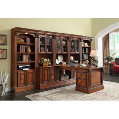 Parker House Furniture Huntington Full Office Wall with File Cabinet