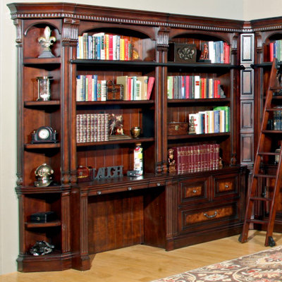 Astoria Grand Ramsey 2 Piece Library Desk and Hutch