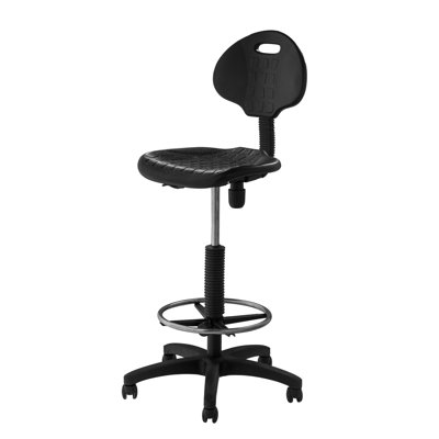 National Public Seating Height Adjustable Self Skin Polyurethane Stool with Backrest