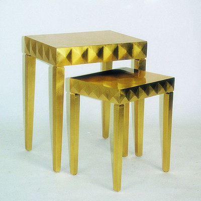 Wayborn Modern Golden Reflective Nesting Tables