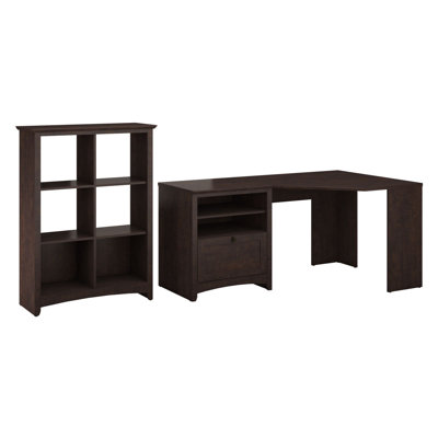 Darby Home Co Egger Corner Desk with 6-Cube Bookcase