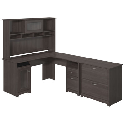 Red Barrel Studio Capital L-Shape Executive Desk with Hutch and Lateral File