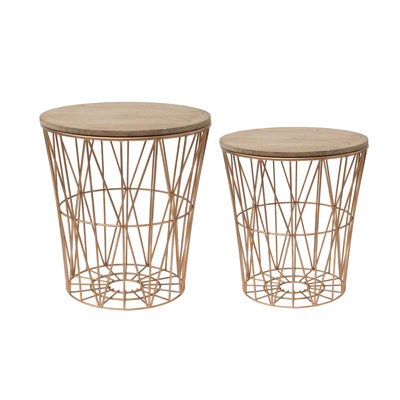 Creative Co-Op Terrain 2 Piece End Table Set