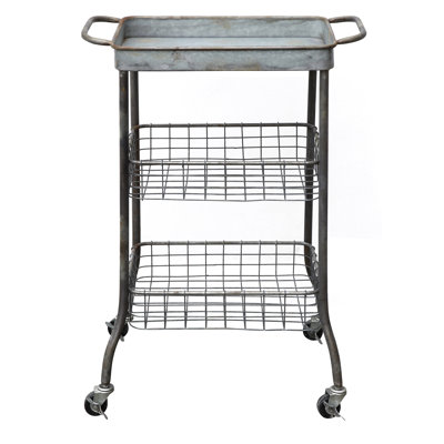 Creative Co-Op Honey Grey Serving Cart