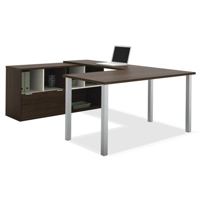 Bestar Contempo Writing Desk with Storage Hutch