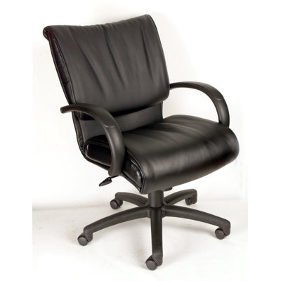 Boss Office Products Modern Mid-Back Leather Conference Chair