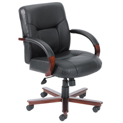 Boss Office Products Mid-Back Italian Leather Conference Chair