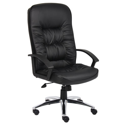 Boss Office Products High Back Leatherplus Executive Chair with Arms