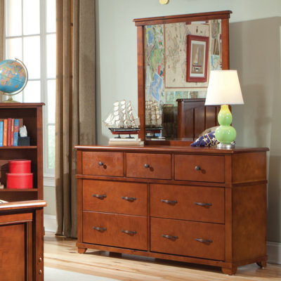 Bolton Furniture Woodridge 7-Drawer Wood Double Dresser with Mirror