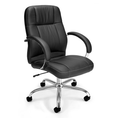 OFM Mid-Back Leatherette Executive Conference Chair with Arms