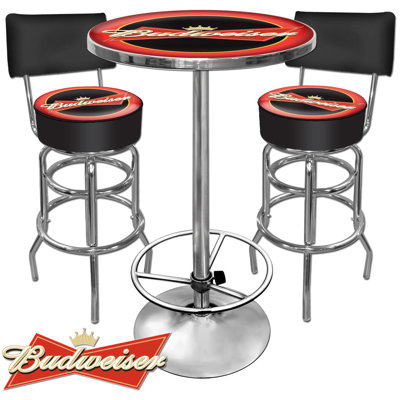 Trademark Global Budweiser 3 Piece Pub Table Set