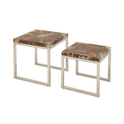 Woodland Imports 2 Piece Nesting Tables