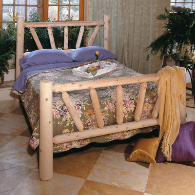 Rustic Natural Cedar Furniture Log Style Beds Panel Bed