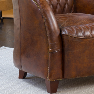 Darby Home Co Wilmette Tufted Leather Club Chair