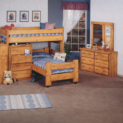 Chelsea Home Twin L-Shaped Bunk Bed Customizable..