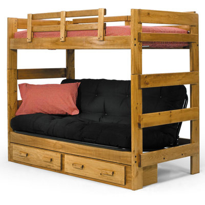 Chelsea Home Twin Futon Bunk Bed with Storage