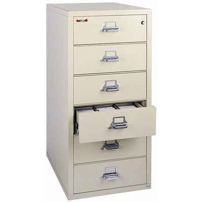 FireKing Fireproof 6-Drawer Card, Chec..