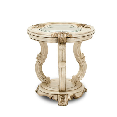 Michael Amini Platine De Royale Chairside Table