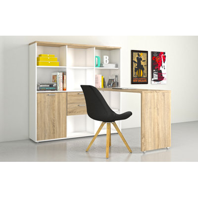 Latitude Run Liles Writing Desk with 12 Shelf 57.44