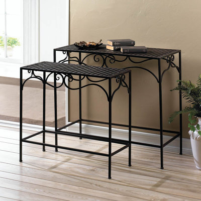 Zingz & Thingz Umber Wicker 2 Piece Nesting Tables