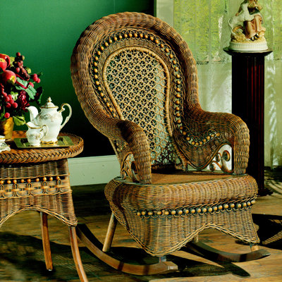 Yesteryear Wicker Country Brownwash Rocking Chair