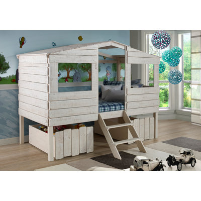 Birch Lane Kids Cabin Lofted Bed with Storage