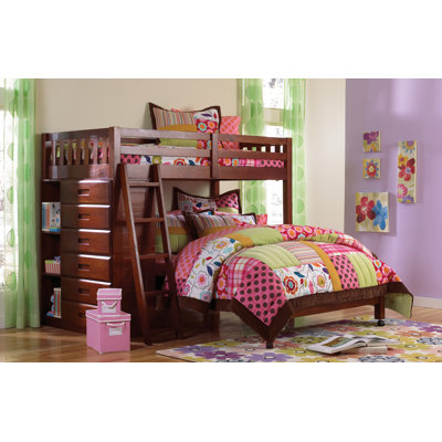 Donco Kids Twin over Full Loft Bed with 6 Drawer..
