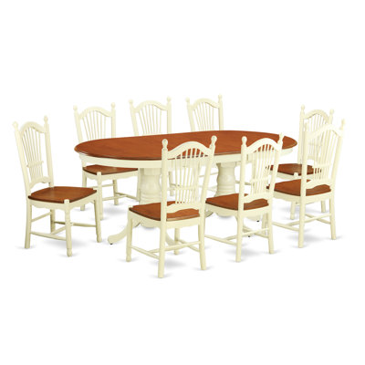 East West Furniture Plainville 9 Piece Dining Set