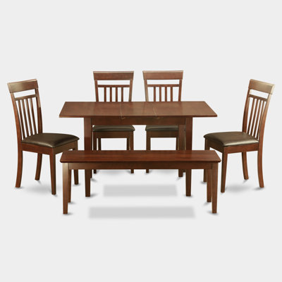East West Furniture Norfolk Faux Leather 6 Piece..