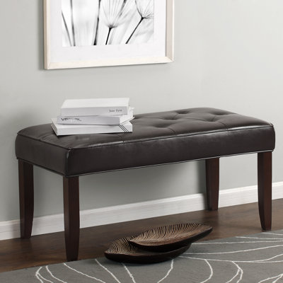 Dorel Living Camdyn Tufted Leather Entryway Bench