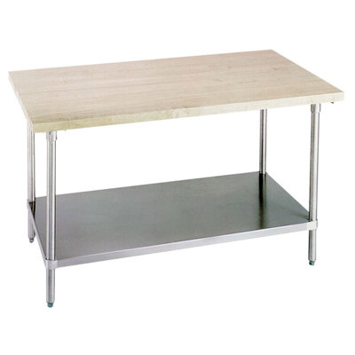 A-Line by Advance Tabco Prep Table with Wood Top