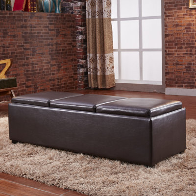 NOYA USA Contemporary Three Seat Bench with Stor..
