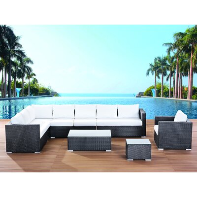 Beliani XXL Sectional 7 Piece Lounge Seating Group with Cushions