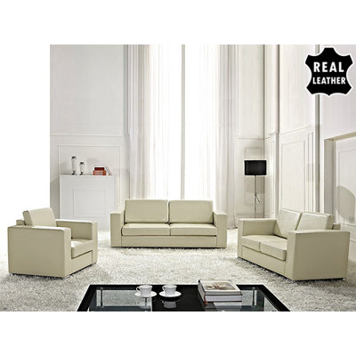Beliani Helsinki European 3 Piece Leather Living..