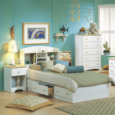 South Shore Newbury Twin Platform Customizable Bedroom Set